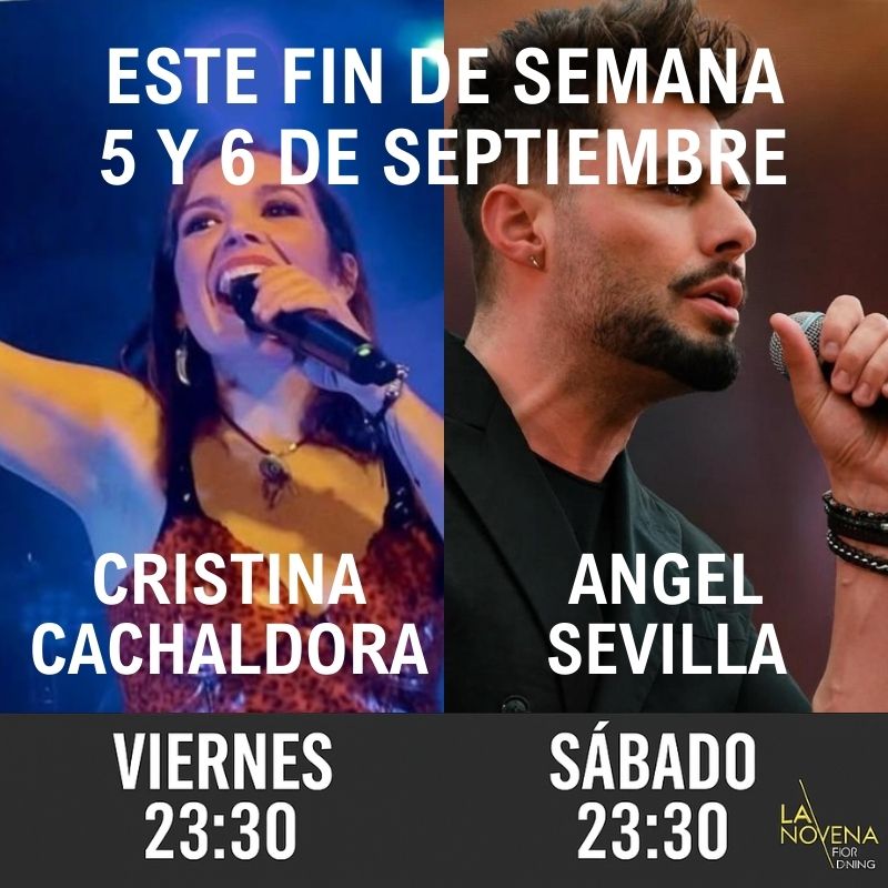 Cristina Cachaldora y Ángel Sevilla llenarán de música La Novena Fun Dining el viernes 5 y sábado 6 de septiembre a las 23:30