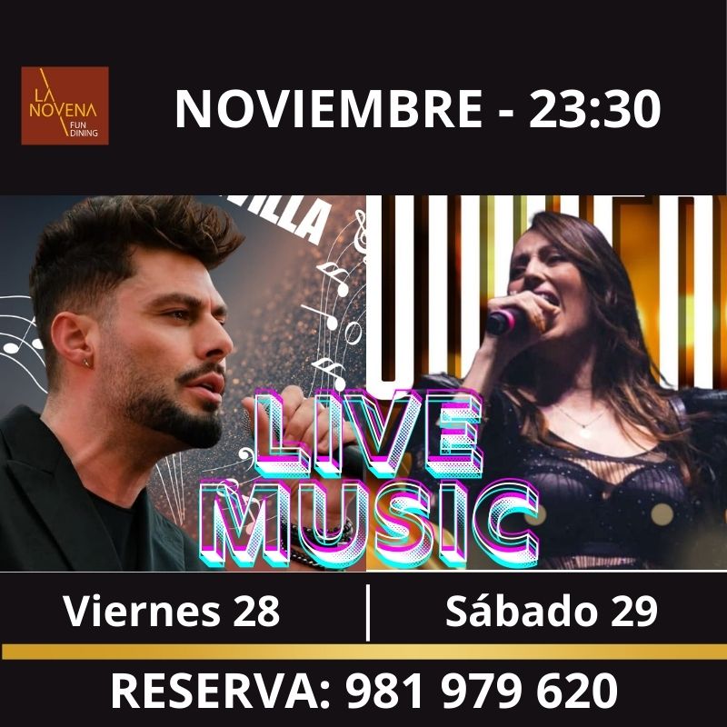 Ángel Sevilla y Nunzia en los conciertos del fin de semana en La Novena Fun Dining