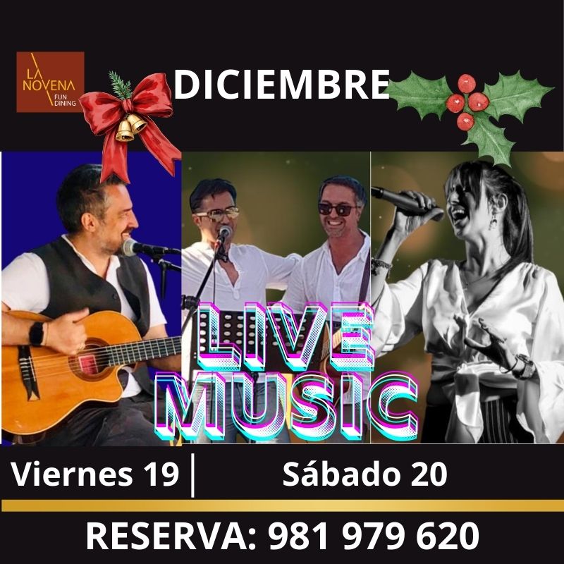 Música en directo en La Novena Fun Dining con Salva, Lux y Nunzia en diciembre