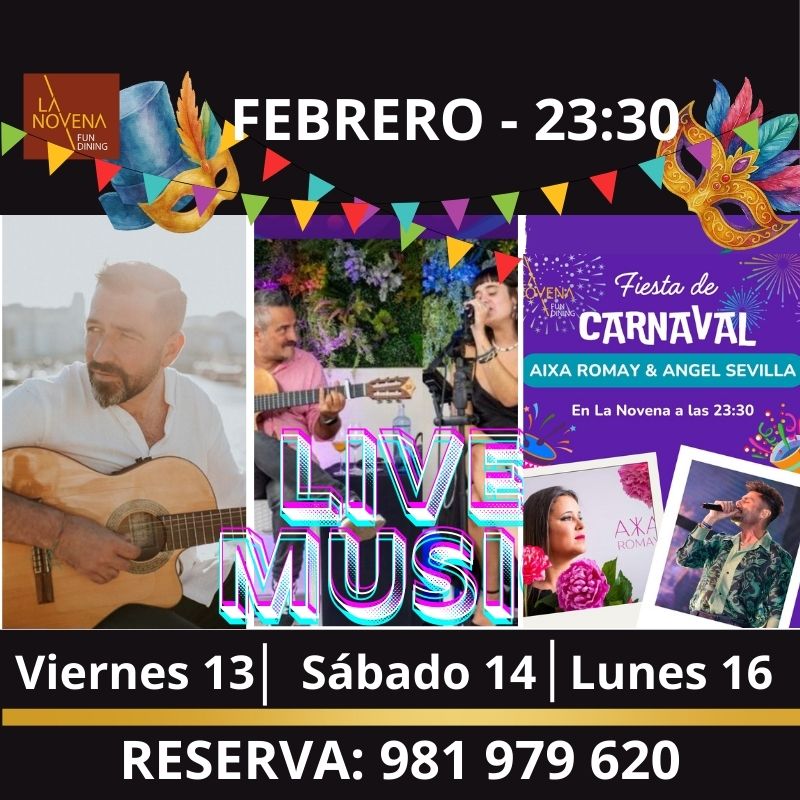 🎭 Fin de semana grande en La Novena: Música en directo y Fiesta de Carnaval