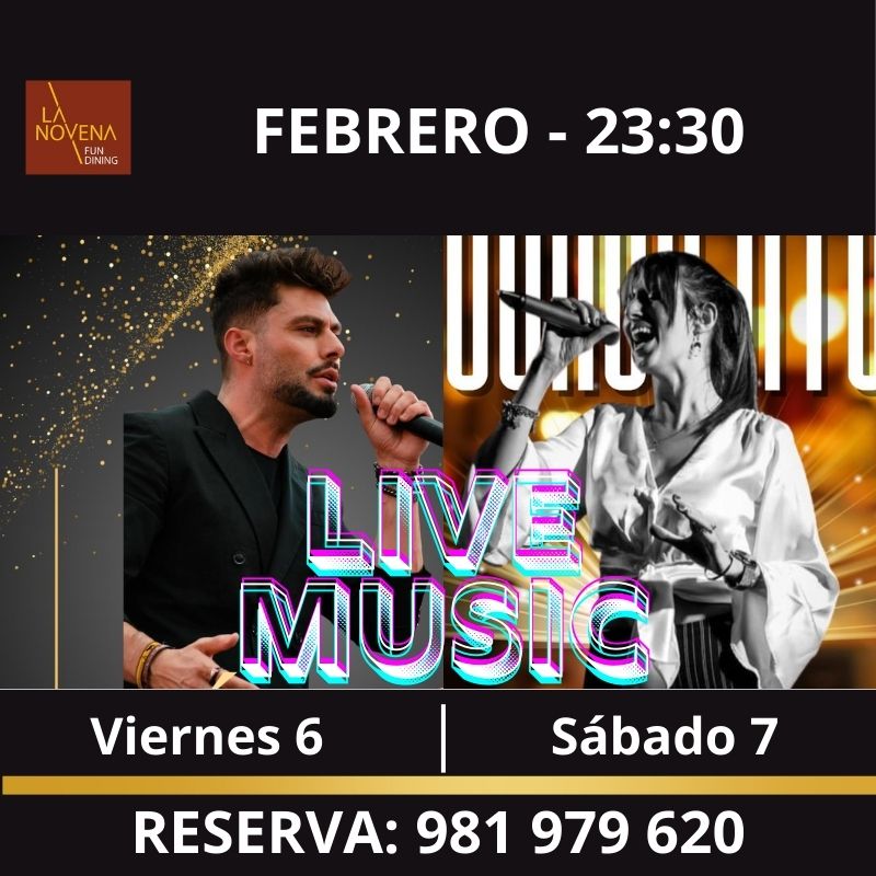 Fin de semana de música en directo en La Novena Fun Dining. Sábado 6 de febrero con Ángel y domingo 7 con Nunzia