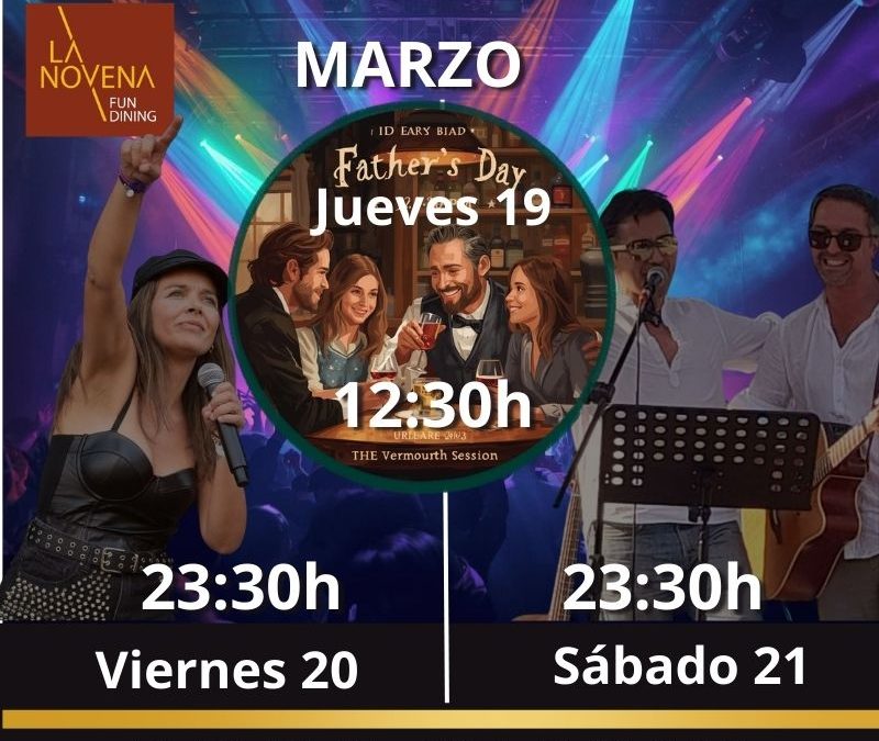 Música en directo en La Novena este fin de semana. Día del Padre en La Novena + conciertos en directo: Salva y Dani, Cristina y LUXMúsica en directo en La Novena este fin de semana