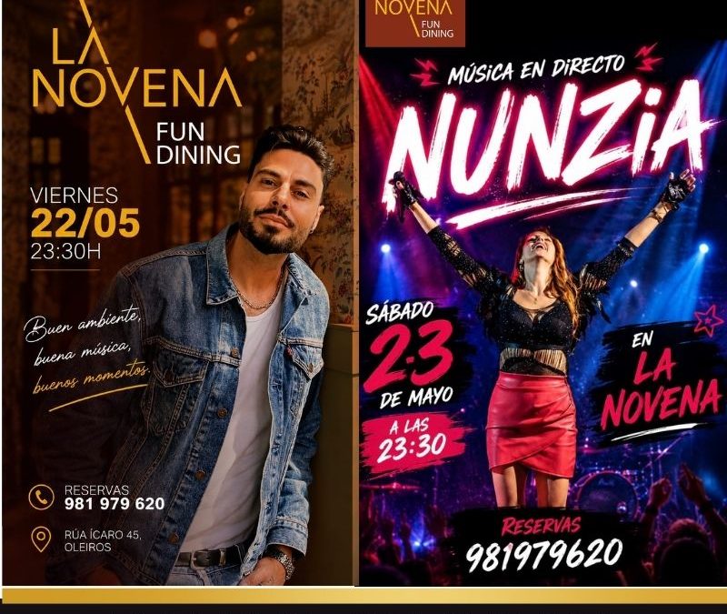 Fin de semana con música en directo en La Novena: Ángel Sevilla y Nunzia ponen ritmo a tus noches