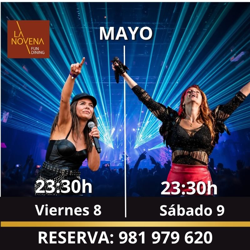 Cristina y Nunzia actuando en directo en La Novena Fun Dining de A Coruña el viernes 8 y 9 de mayo