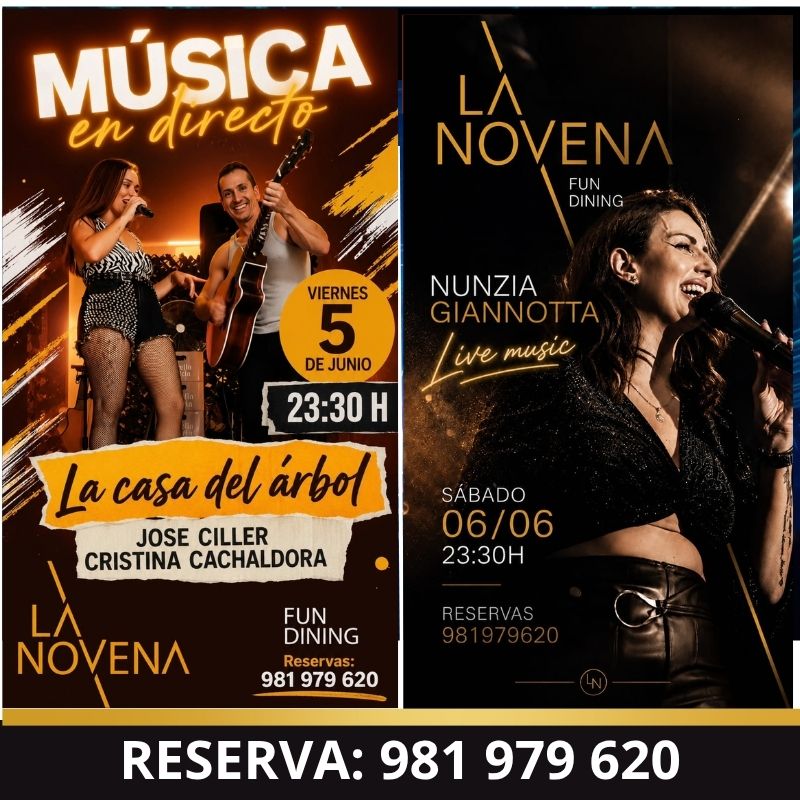 Cristina Cachaldora y José Ciller con La Casa del Árbol el viernes y Nunzia Giannotta en concierto el sábado en La Novena Fun Dining