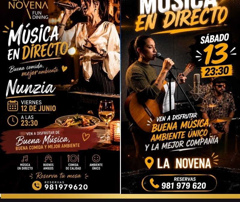 Música en Directo en La Novena: Nunzia y Aixa protagonizan un fin de semana lleno de emociones