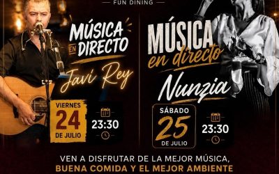 Música en directo en La Novena: Javi Rey y Nunzia | 24 y 25 de julio