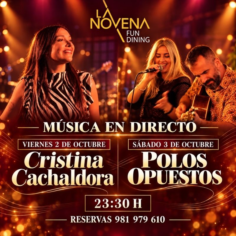 Cristina Cachaudora y Polos Opuestos en directo en La Novena Fun Dining