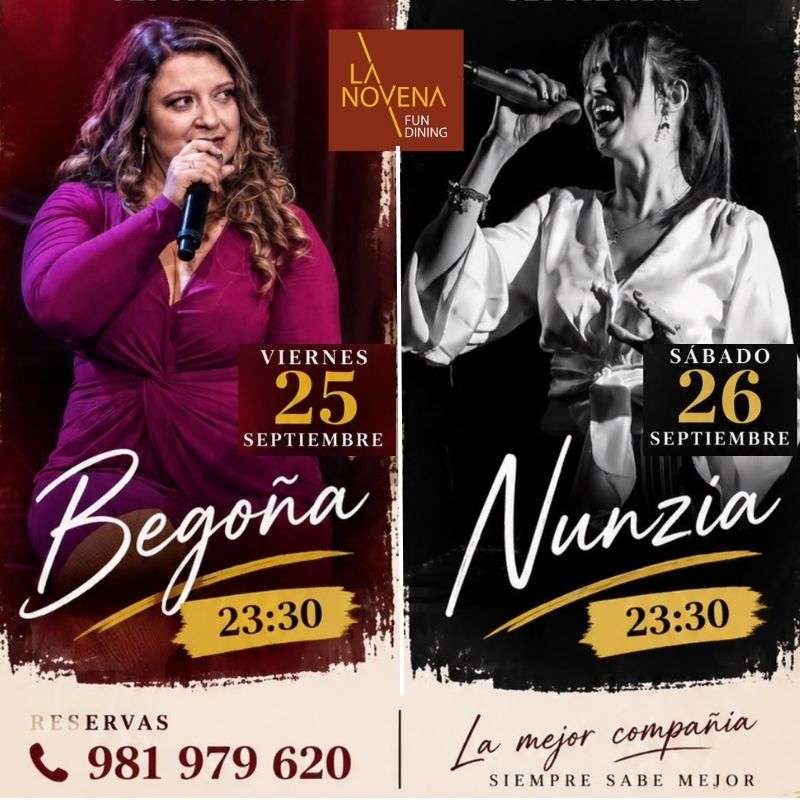 novena-25 y 26 sept- 2026 Música en directo en La Novena Fun Dining Oleiros con Begoña y Nunzia