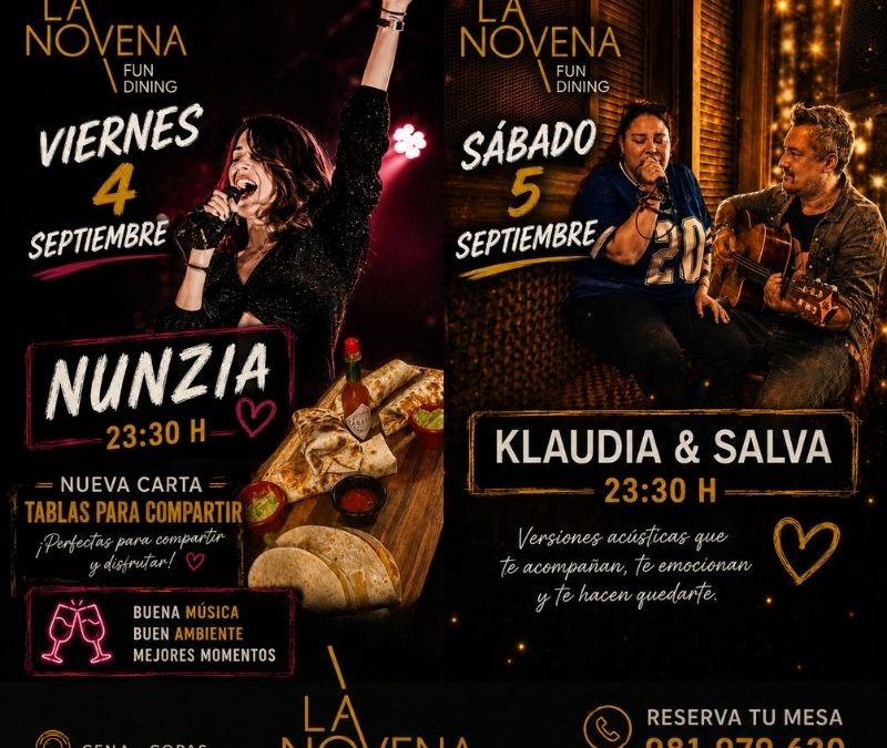 Un fin de semana para disfrutar: música en directo y nueva carta en La Novena