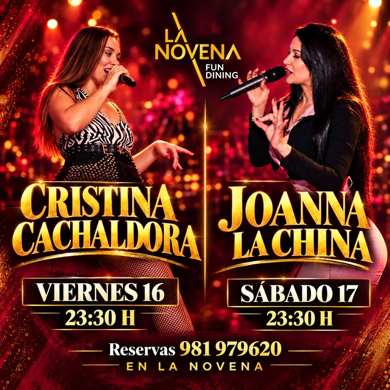 la-novena-musica-directo-16-17-octubre-2026 Música en directo en La Novena: viernes 16 Cristina Cachaldora y sábado 17 Joanna La China, a las 23:30 h.