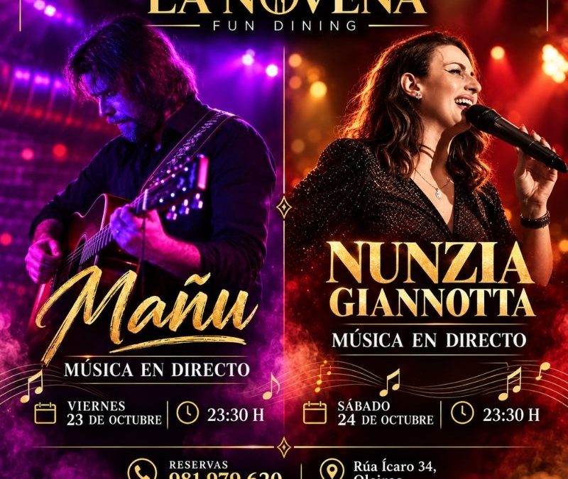 Música en directo en La Novena: Mañu y Nunzia Giannotta | 23 y 24 de octubre