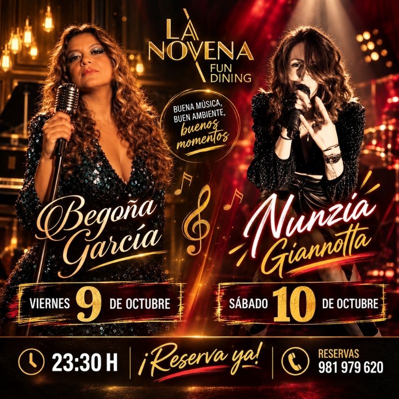 novena-9 y 10 octub- 2026 Cartel de Begoña García y Nunzia Giannotta en La Novena, viernes 9 y sábado 10 de octubre de 2026 a las 23:30 h.